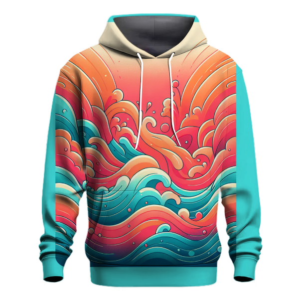 Vivid Coral Splash Hoodie