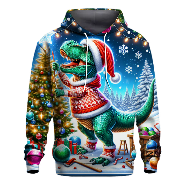 Cute Christmas T-Rex Hoodie