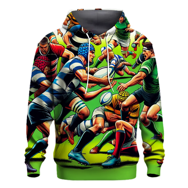 Rugby Charge Hoodie Graphic Hoodies