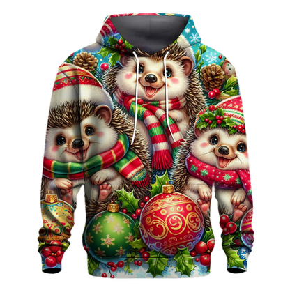 Cute Christmas Hedgehogs Hoodie