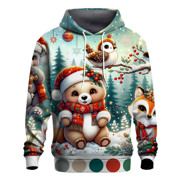 Cute Christmas Critters Gathering Hoodie