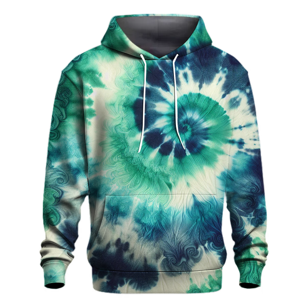 Emerald Wave Tie-dye Design Hoodie