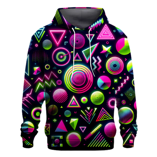 Dynamic Neon Shapes Hoodie Custom Hoodies