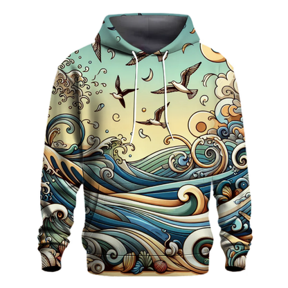 Whimsical Ocean Waves Hoodie