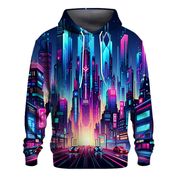 Futuristic Cyberpunk Cityscape Hoodie