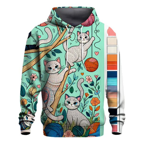 Whimsical Cat Parade Hoodie