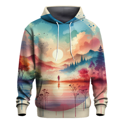 Artistic Watercolor Landscape Hoodie