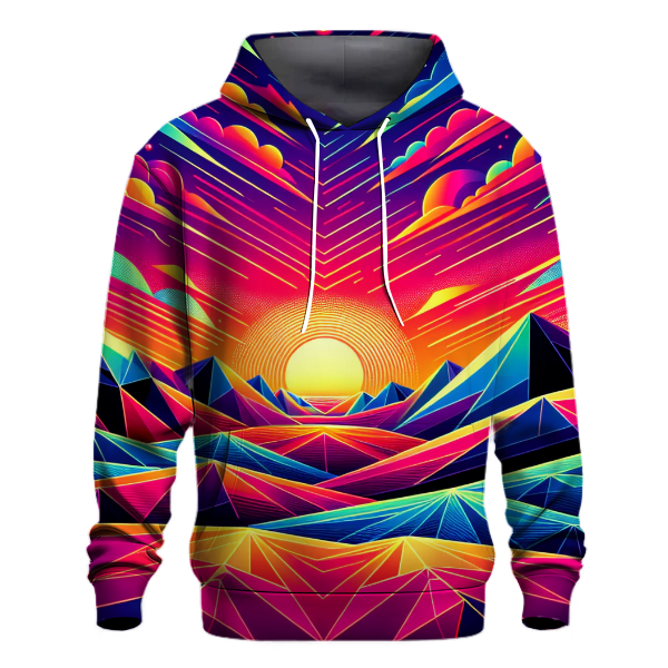 Neon Sunset Horizon Design Hoodie Designer Hoodies