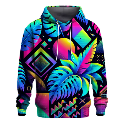 Retro Neon Jungle Design Hoodie