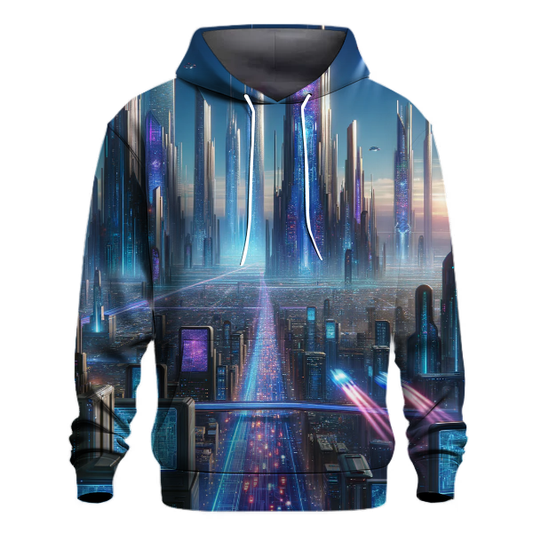 Futuristic Cyber Cityscape Hoodie