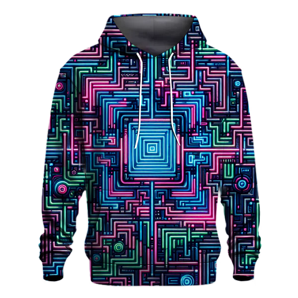 Retro Neon Maze Hoodie