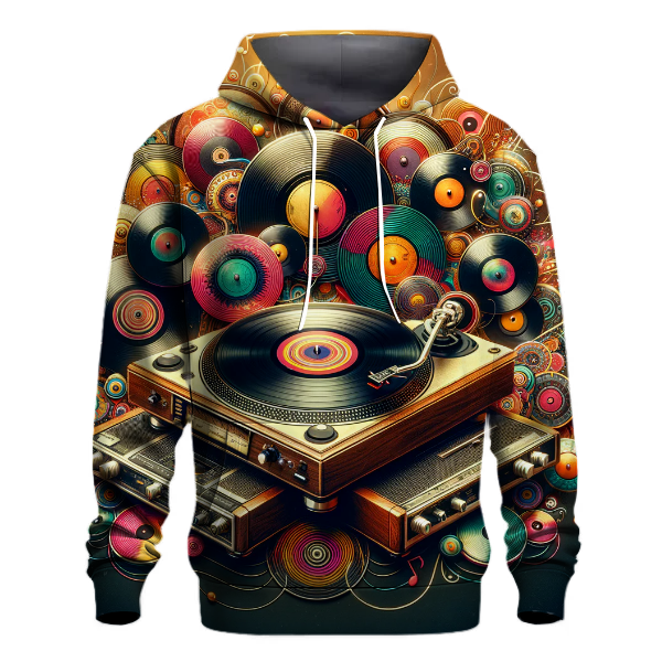 Retro Vinyl Groove Hoodie