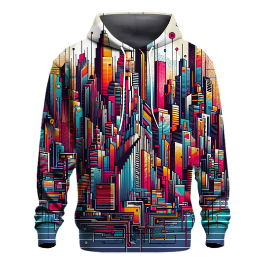 Digital Skyline Design Hoodie