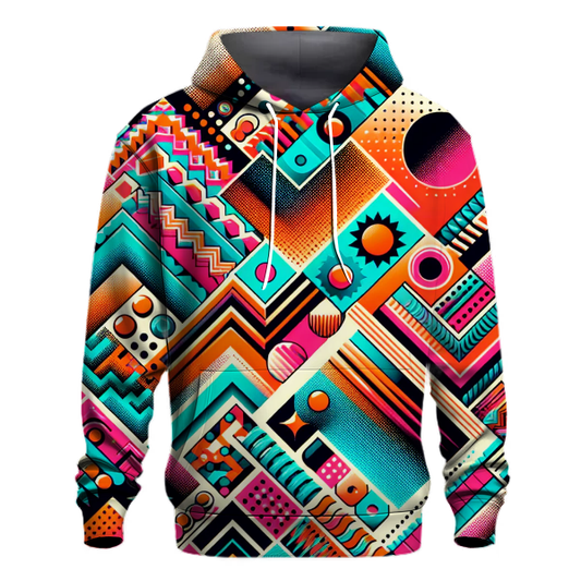 Colorful 80s Patterns Hoodie Hoodies Fashion