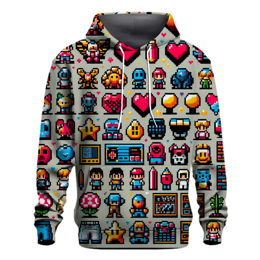 Pixel Power Up Design Hoodie Hoodie Designs