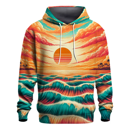 Tropical Sunset Waves Hoodie