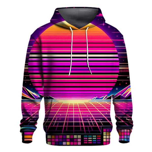 Synthwave Sunburst Hoodie Graphic Hoodies