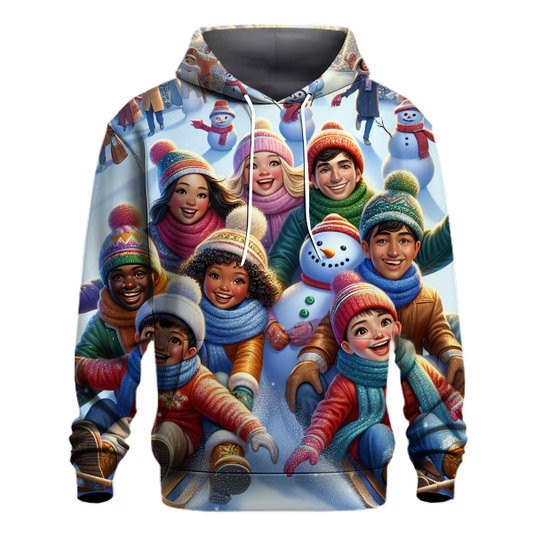 Jolly Holiday Sledding Adventure Hoodie