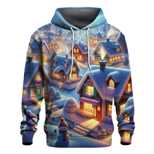 Whimsical Christmas Village Scene Hoodie