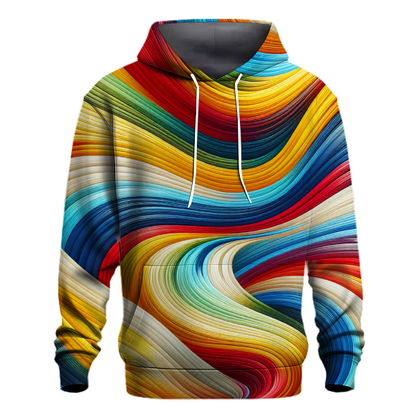 Retro Rainbow Wave Hoodie