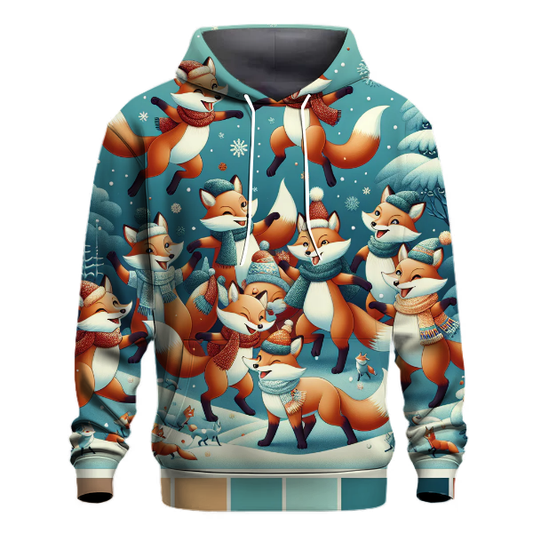 Whimsical Winter Foxes Hoodie