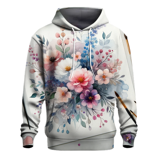 Elegant Watercolor Flowers Hoodie