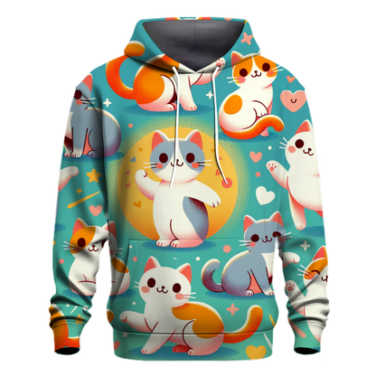 Quirky Cat Patterns Hoodie