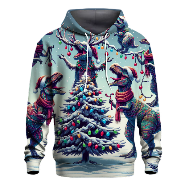 Cute Christmas Dinosaurs Hoodie