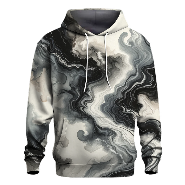 Chic Black Marble Hoodie