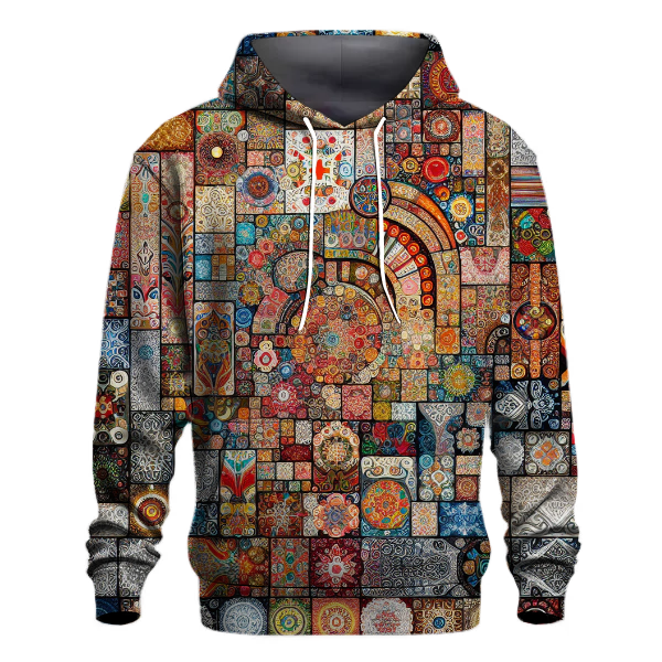 Folk Pattern Patchwork Hoodie