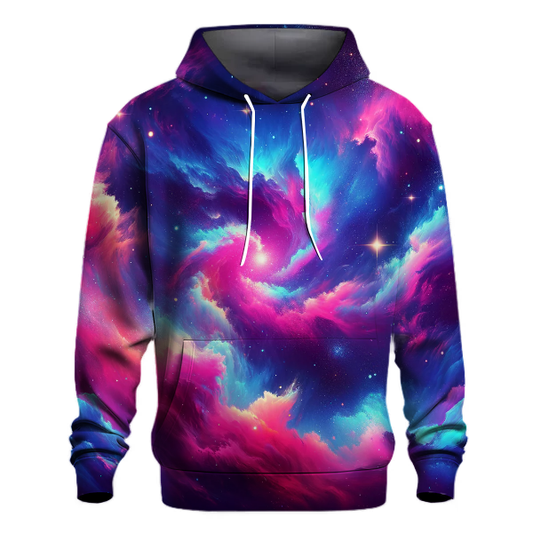 Galactic Neon Nebula Hoodie