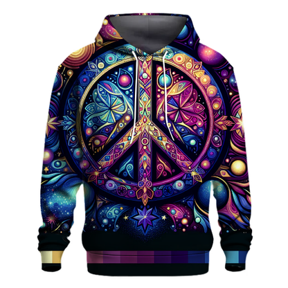 Cosmic Peace Sign Hoodie