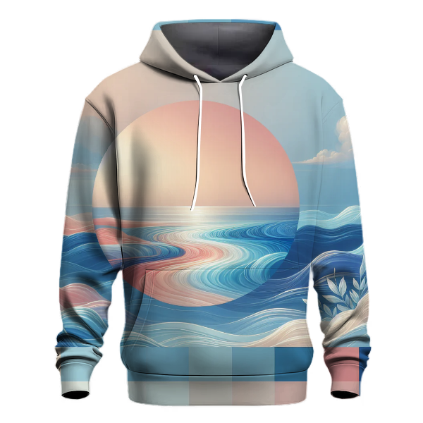 Seaside Sunrise Hues Hoodie Embroidered Hoodies