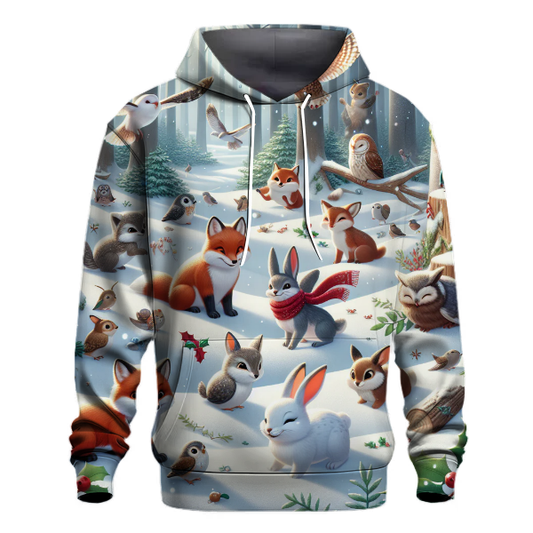 Winter Woodland Animals Hoodie