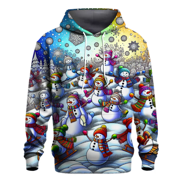 Sledding Snowmen Fun Hoodie