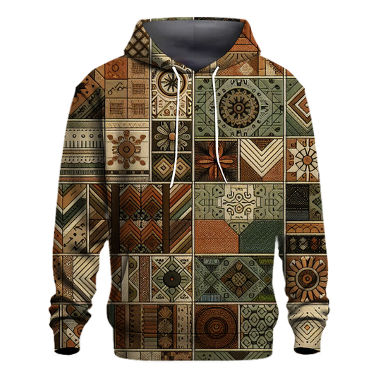 Earthy Patchwork Harmony Hoodie