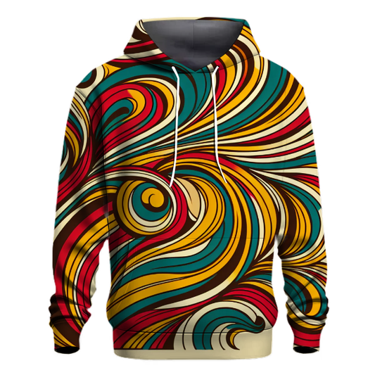 Retro Groovy Lines Hoodie Lightweight Hoodies