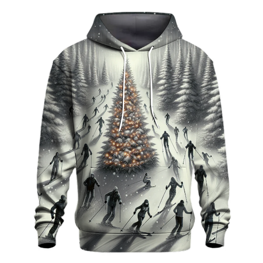 Skiing Through Christmas Trees Hoodie