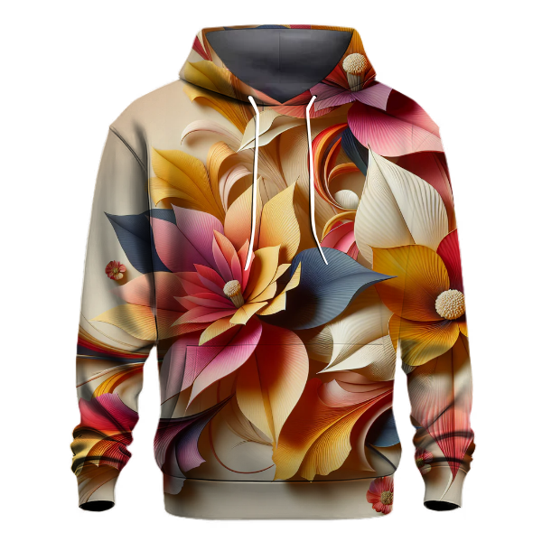 Whimsical Floral Burst Hoodie Embroidered Hoodies