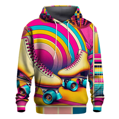 Vivid 80s Roller Rink Hoodie Hoodies Fashion