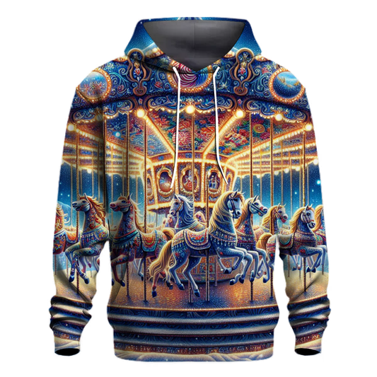 Whimsical Christmas Carousel Hoodie Lightweight Hoodies