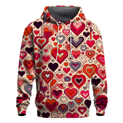 Vibrant Heart Patterns Hoodie