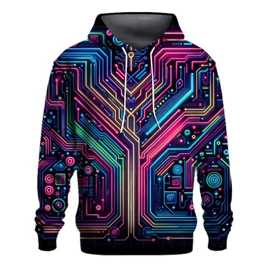 Synthwave Circuit Design Hoodie Hoodies Fashion