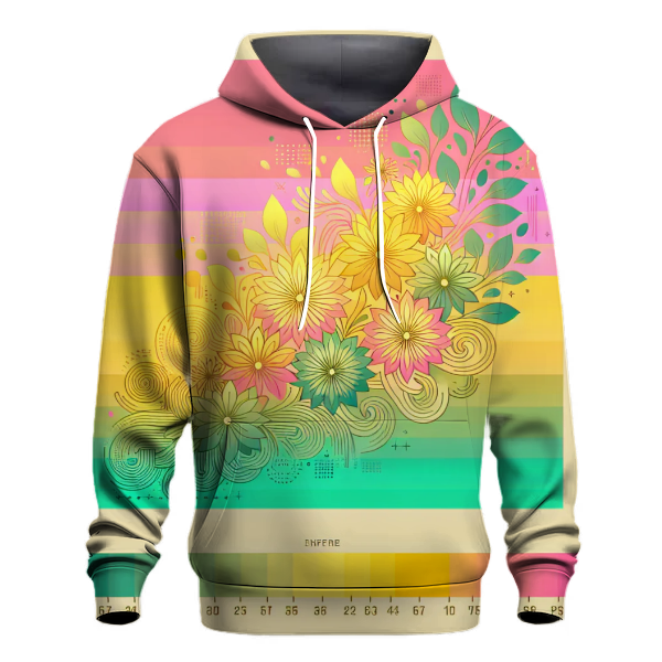 Floral Burst Gradient Hoodie Embroidered Hoodies