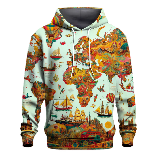 Vintage Travel Map Hoodie