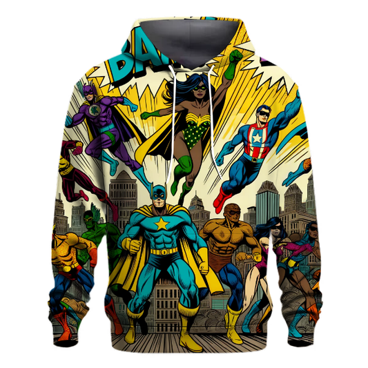 Vintage Comic Heroes Hoodie