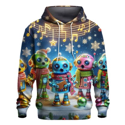 Cute Christmas Robots Singing Carols Hoodie