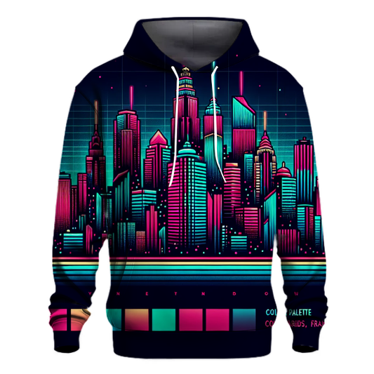 Electro Cityscape Design Hoodie Custom Hoodies