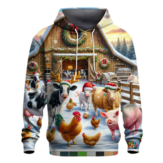 Yuletide Barnyard Christmas Hoodie