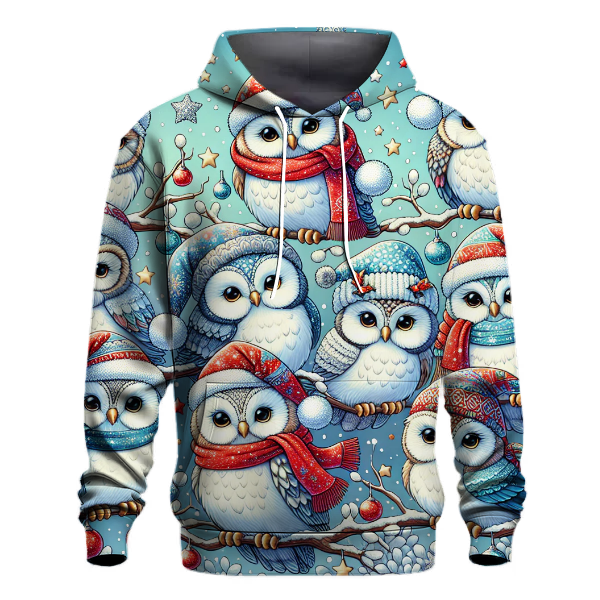 Whimsical Christmas Owl Collection Hoodie